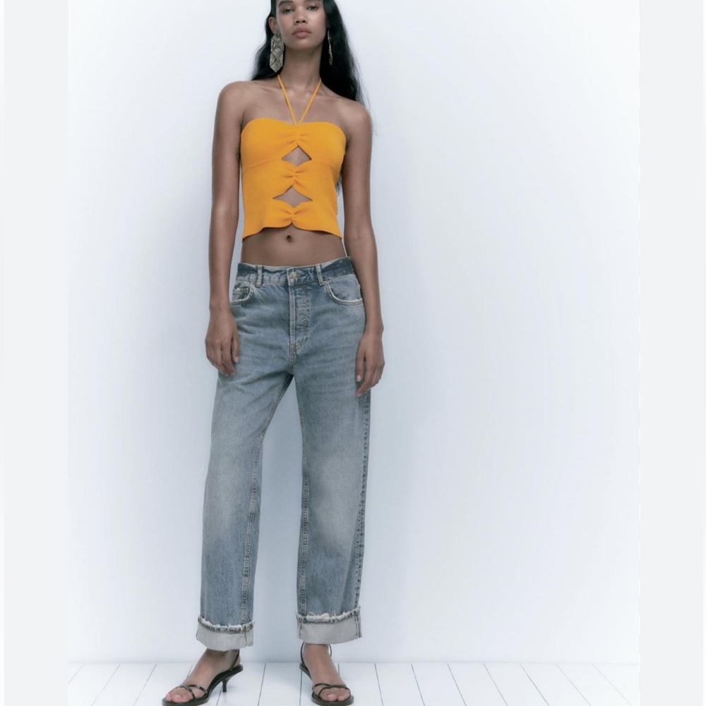Zara woman’s orange cut out crop top - Picture 3 of 12